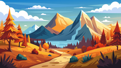 vector illustration of a beautiful landscape with background