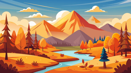 vector illustration of a beautiful landscape with background