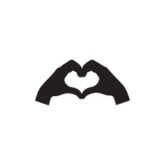 Simple hand making heart sign vector isolated on white background.