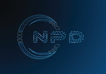 NPD low poly letter logo vector design. NPD lower poly logo design. Low poly logo.