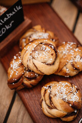 Traditional Swedish cinnamon buns kanelbullar
