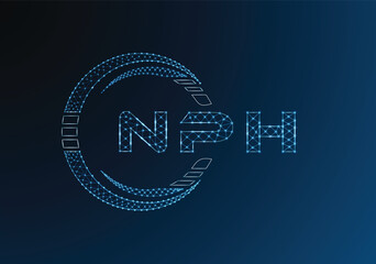 NPH low poly letter logo vector design. NPH lower poly logo design. Low poly logo.
