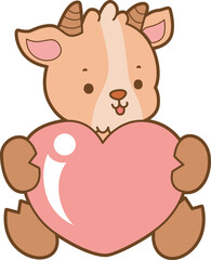 Cute goat animal icon stickers with variation activities.