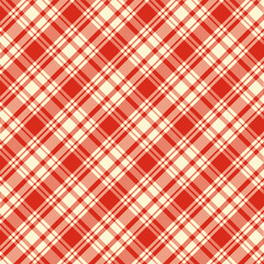 Plaid pattern with twill weave in red.Christmas winter tartan checkered seamless pattern.Vector illustration geometric background for fabric and pints.