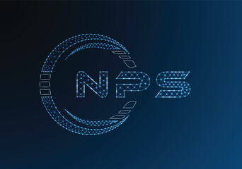 NPS low poly letter logo vector design. NPS lower poly logo design. Low poly logo.