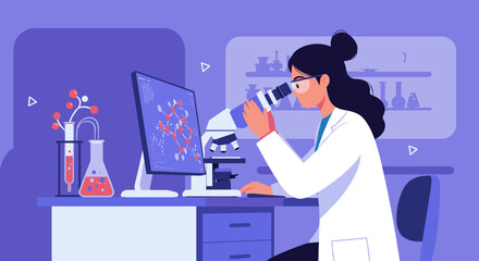 Scientist analyzing chemical compounds in modern laboratory setting