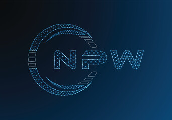 NPW low poly letter logo vector design. NPW lower poly logo design. Low poly logo.
