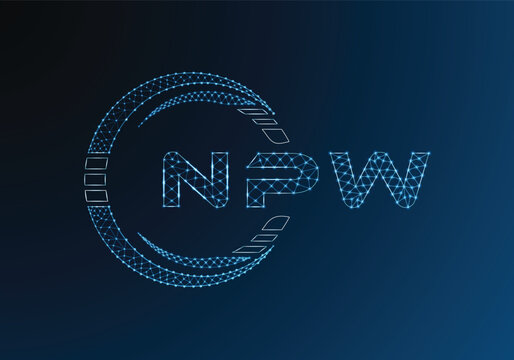 NPW low poly letter logo vector design. NPW lower poly logo design. Low poly logo.