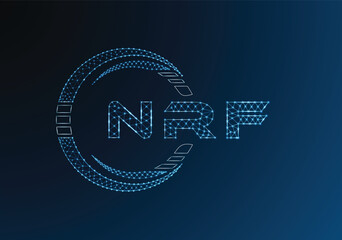 Naklejka premium NRF low poly letter logo vector design. NRF lower poly logo design. Low poly logo.