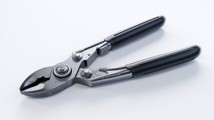 Obraz premium Close-Up of Heavy-Duty Pliers with Black Rubber Handles on White Background