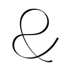 End HAnd drawn Symball Black and white vector illustration of on white background