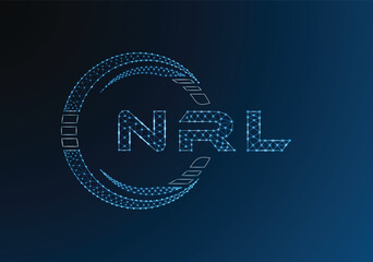 NRL low poly letter logo vector design. NRL lower poly logo design. Low poly logo.