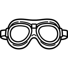 Aviator goggles vintage pilot leather outline vector © mr_marcom