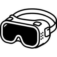 Welding goggles dark filter protective outline vector