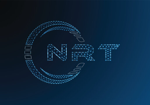 NRT low poly letter logo vector design. NRT lower poly logo design. Low poly logo.
