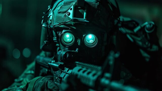special forces operative at night black tactical 4K Videos 