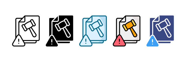 Compliance Risk Icon Set Multiple Style Collection