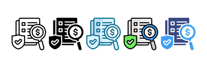 Security Audit Icon Set Multiple Style Collection