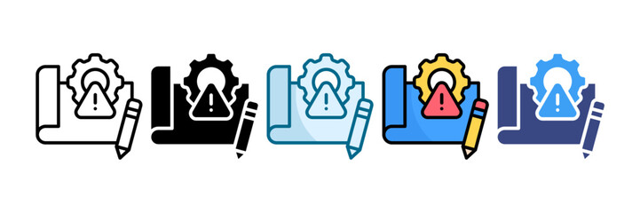 Project Risk Icon Set Multiple Style Collection