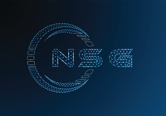 NSG low poly letter logo vector design. NSG lower poly logo design. Low poly logo.