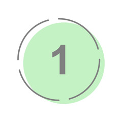 Spring Color Number Label – 1 (Pastel Style)