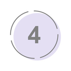Spring Color Number Label – 4 (Pastel Style)