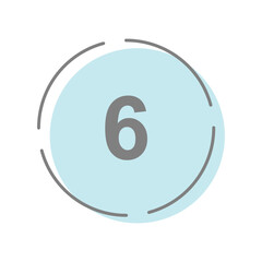 Spring Color Number Label – 6 (Pastel Style)