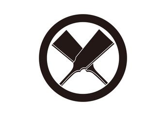 丸に違い羽子板