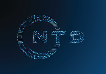 NTD low poly letter logo vector design. NTD lower poly logo design. Low poly logo.