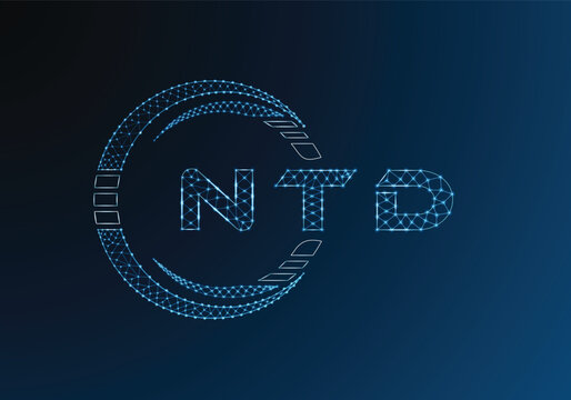NTD low poly letter logo vector design. NTD lower poly logo design. Low poly logo.