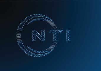 NTI low poly letter logo vector design. NTI lower poly logo design. Low poly logo.