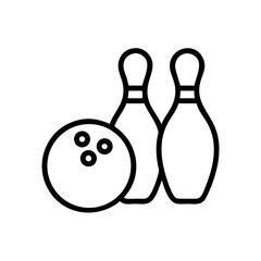 Icon of a bowling ball and pins representing the sport