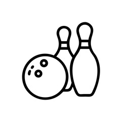 Icon of a bowling ball and pins representing the sport