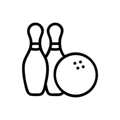 Icon of a bowling ball and pins representing the sport