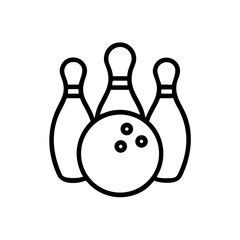 Icon of a bowling ball and pins representing the sport