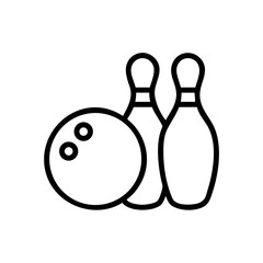 Icon of a bowling ball and pins representing the sport