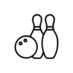 Icon of a bowling ball and pins representing the sport