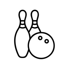 Icon of a bowling ball and pins representing the sport