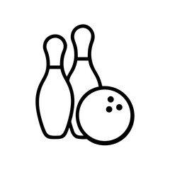 Icon of a bowling ball and pins representing the sport