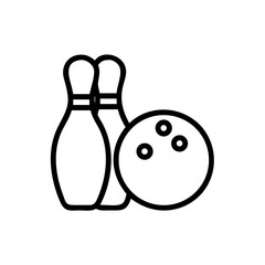Icon of a bowling ball and pins representing the sport
