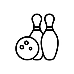 Icon of a bowling ball and pins representing the sport