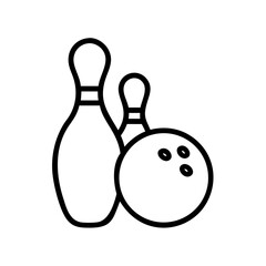 Icon of a bowling ball and pins representing the sport
