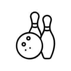 Icon of a bowling ball and pins representing the sport