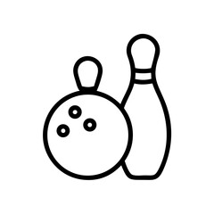 Icon of a bowling ball and pins representing the sport