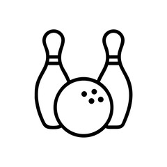 Icon of a bowling ball and pins representing the sport