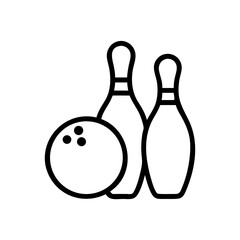 Icon of a bowling ball and pins representing the sport