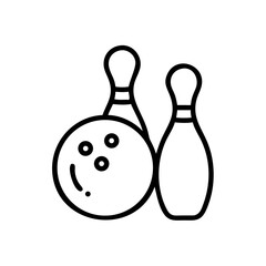 Icon of a bowling ball and pins representing the sport