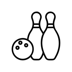 Icon of a bowling ball and pins representing the sport