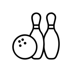Icon of a bowling ball and pins representing the sport