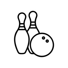 Icon of a bowling ball and pins representing the sport